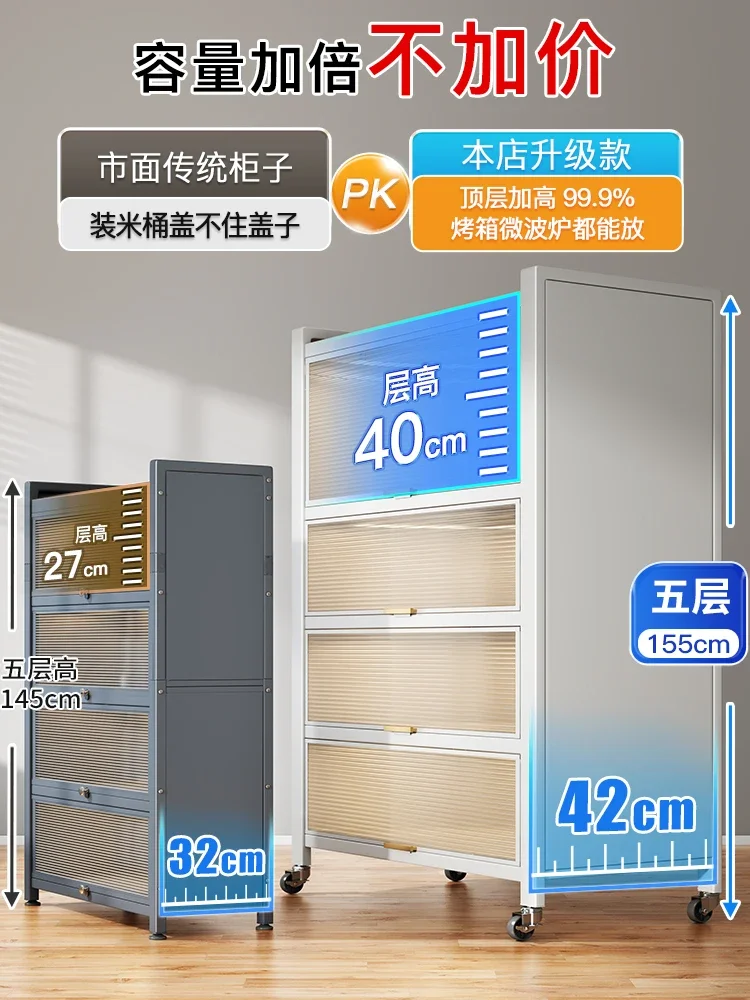 Shuaishi Kitchen Shelf Floor to Floor Multi story Storage Cabinet Household Microwave Oven Cabinet Meal Side Multi functional St