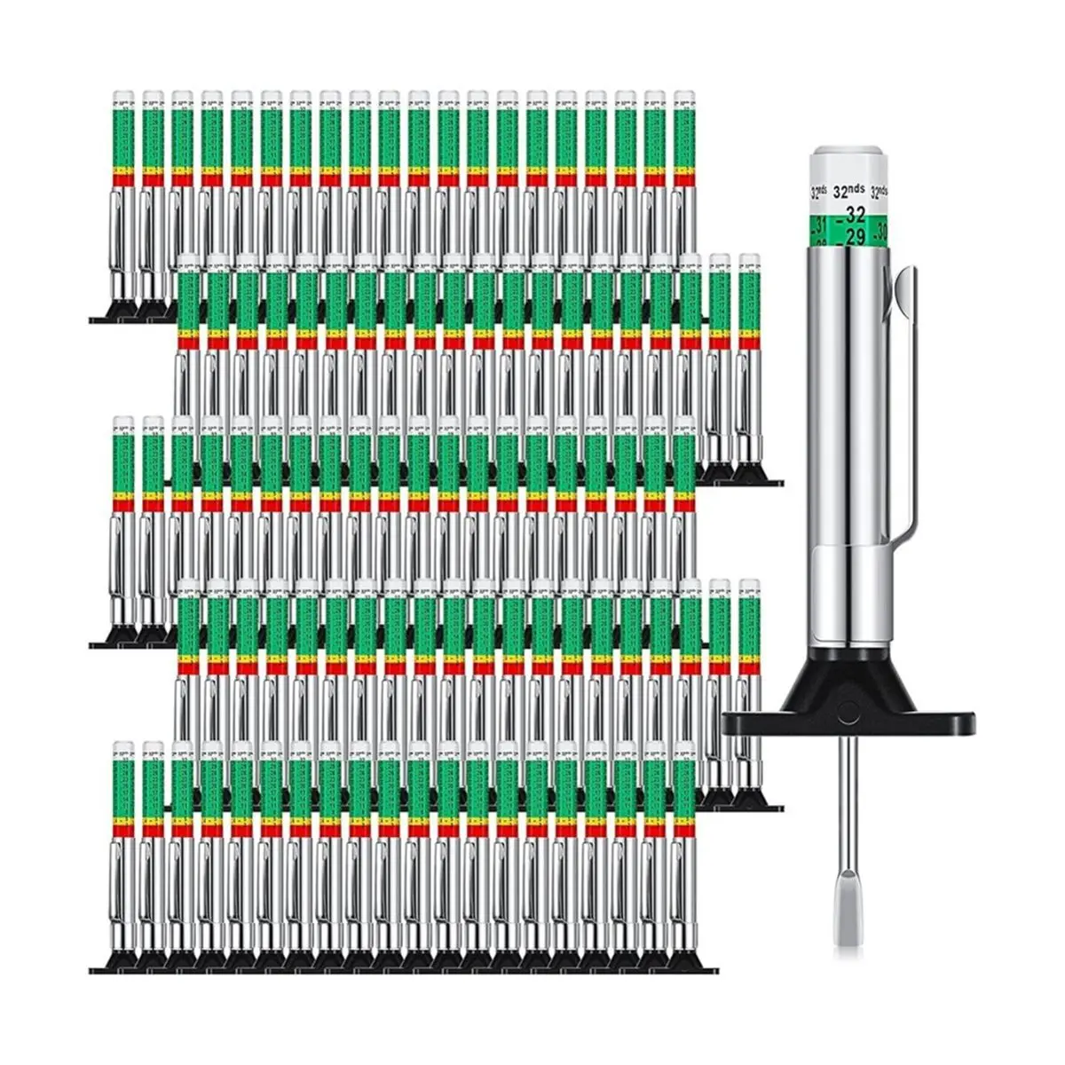 Best sales 2026 50 Pieces Tyre Tread Depth Gauge Color Coded Tire Depth Gauge Tool Tire Tread Accurate Measurement Tools, Green