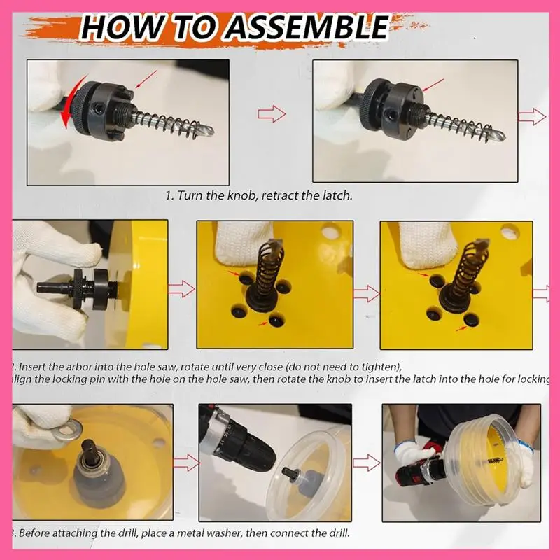 

HOT-6-19/64 Hole Saw For Recessed Lights,Hole Saw Dust Bowl For Recessed Lighting 6In Include 3/8In Hex Shank&SDS Plus Arbor