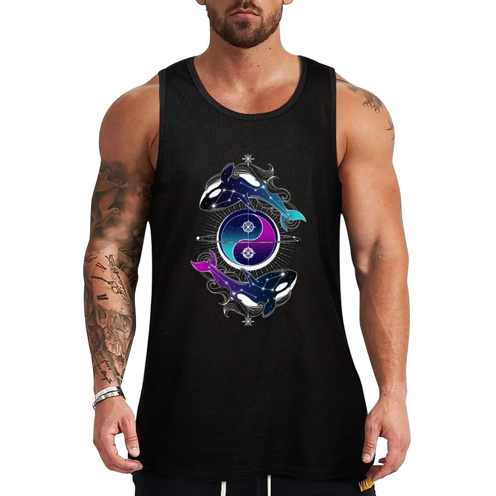 Starry Harmonic Orca Tank Top Men's gym articles sleeveless jackets Men's sleeveless t-shirt