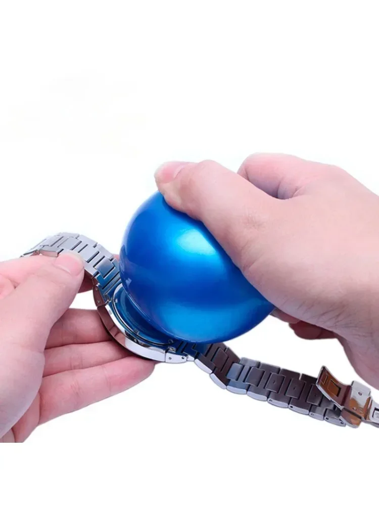 Caixa de relógio bola aberta azul 7cm de diâmetro borracha durável seguro confiável portátil bola de
