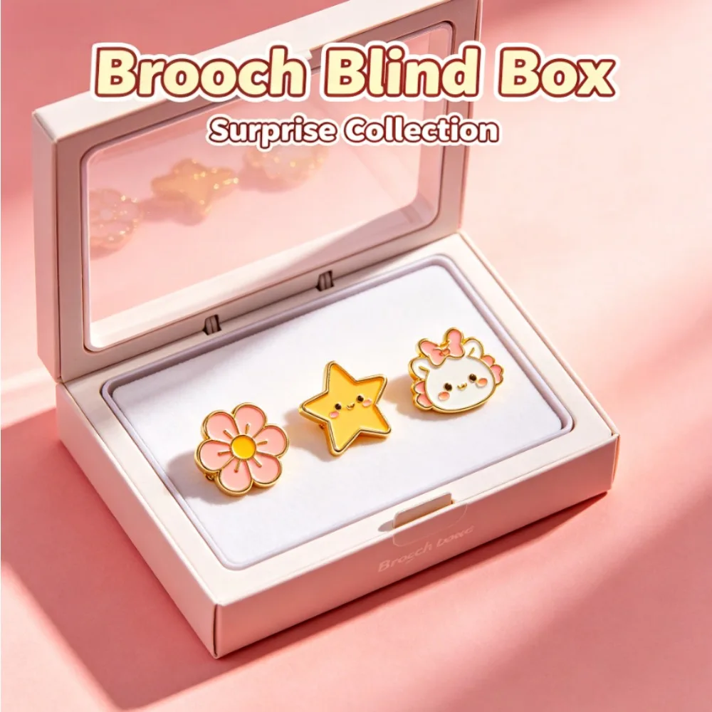 

Cute Brooch Mystery Blind Box Random Cartoon Plant Animal Enamel Pins Fashion Lapel Pin Badge Women Clothing Decor Surprise Gift Box