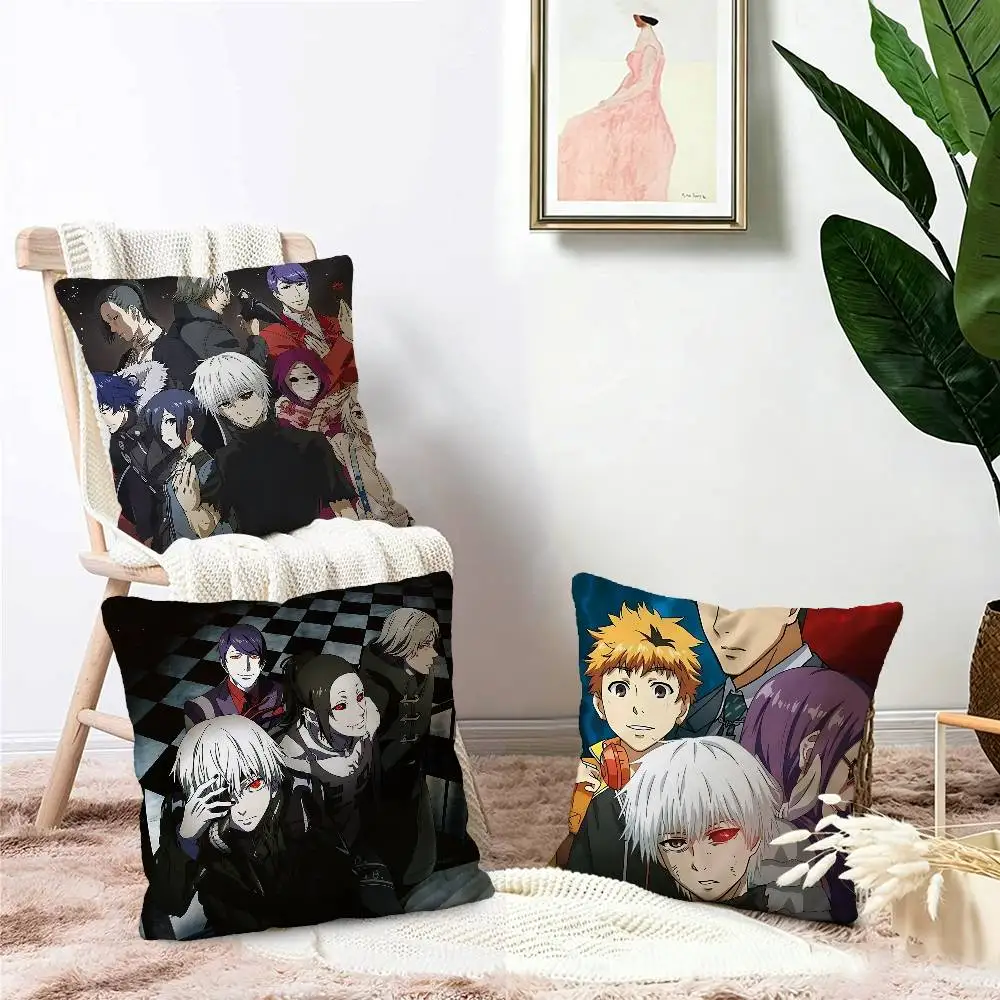 Anime Tokyo Ghoul Cushion Cover Car Throw Pillow Case For Sofa Car Christmas Gift 40x40cm 45x45cm