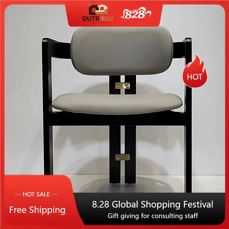 Nordic Cushion Designer Dinning Chair Metal Black Accent Modern Dinning Chair Mobile Wood Sillas De Comedor Furniture For Home