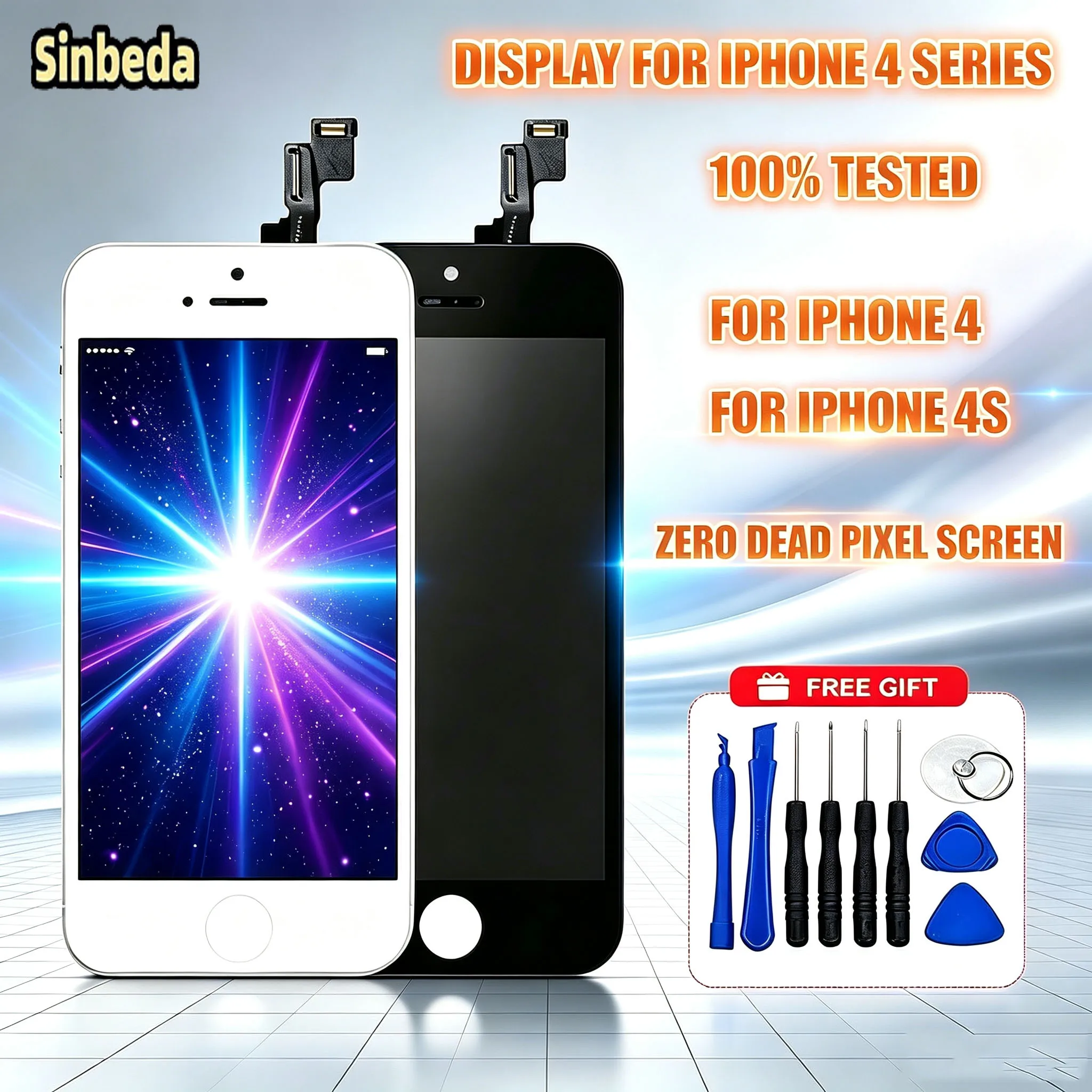Replacement Display For Iphone 4 4S Black White Lcd Screen For Iphone 6s 3D Touch Screen Digitizer Assembly With Repair Tools