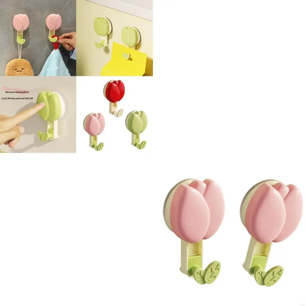 G92C 2pcs Sturdy Suction Cup Hook Great For Organizing Small Items Around House