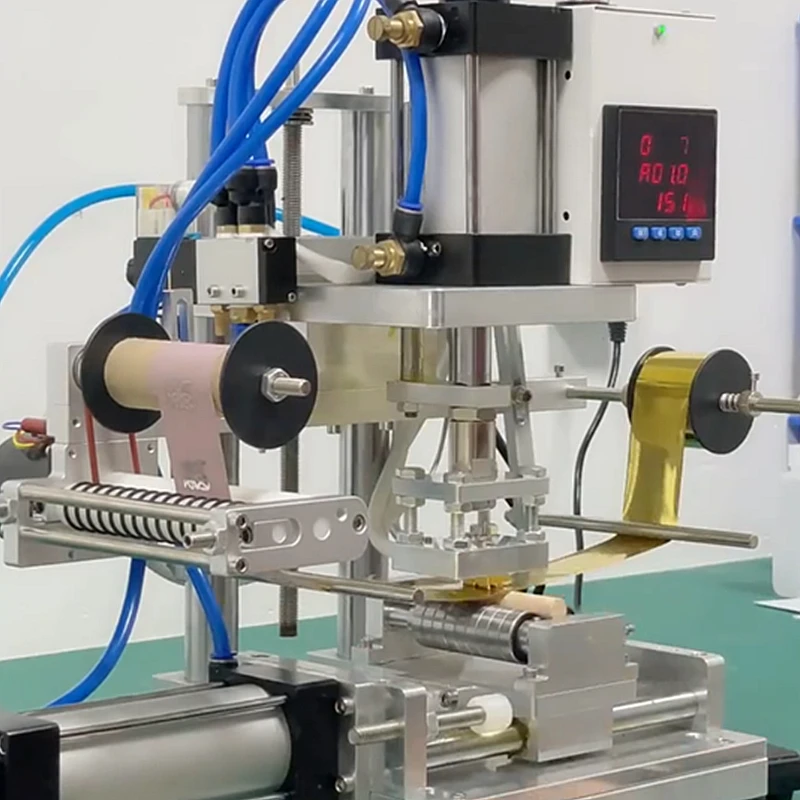 500W Pneumatic Hot Stamping Embossing Machine Lipstick Tube Pen & Curved Surface DTF Printer Cylindrical Bronzing Machine