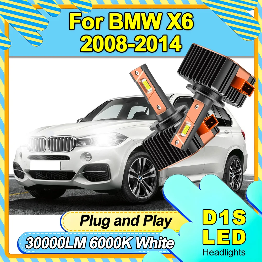 

2PCS Super White D1S 120W Auto HID Xenon Lights Canbus LED Headlamps Bulbs 30000LM 6000K Plug&Play 12V 24V For BMW X6 2008-2014