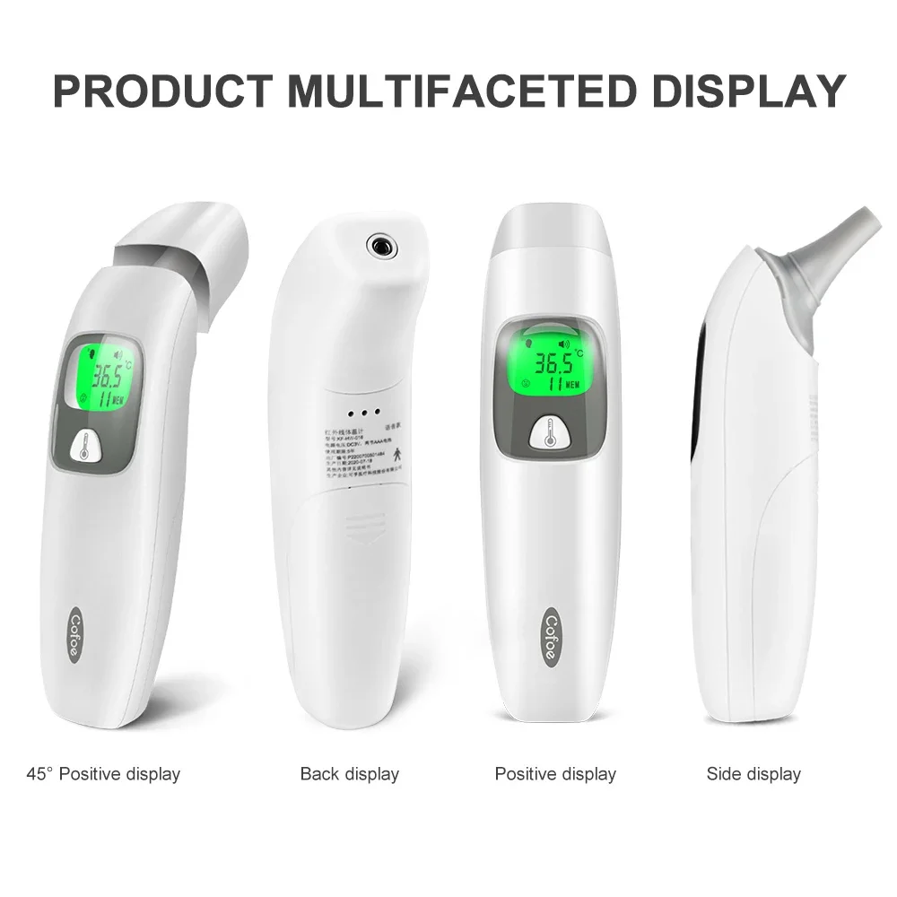 Cofoe 2 in 1 Digital Infrared Thermometer Forehead Ear Non-Contact Medical Termometro LCD Body Fever Baby Temperature Measure