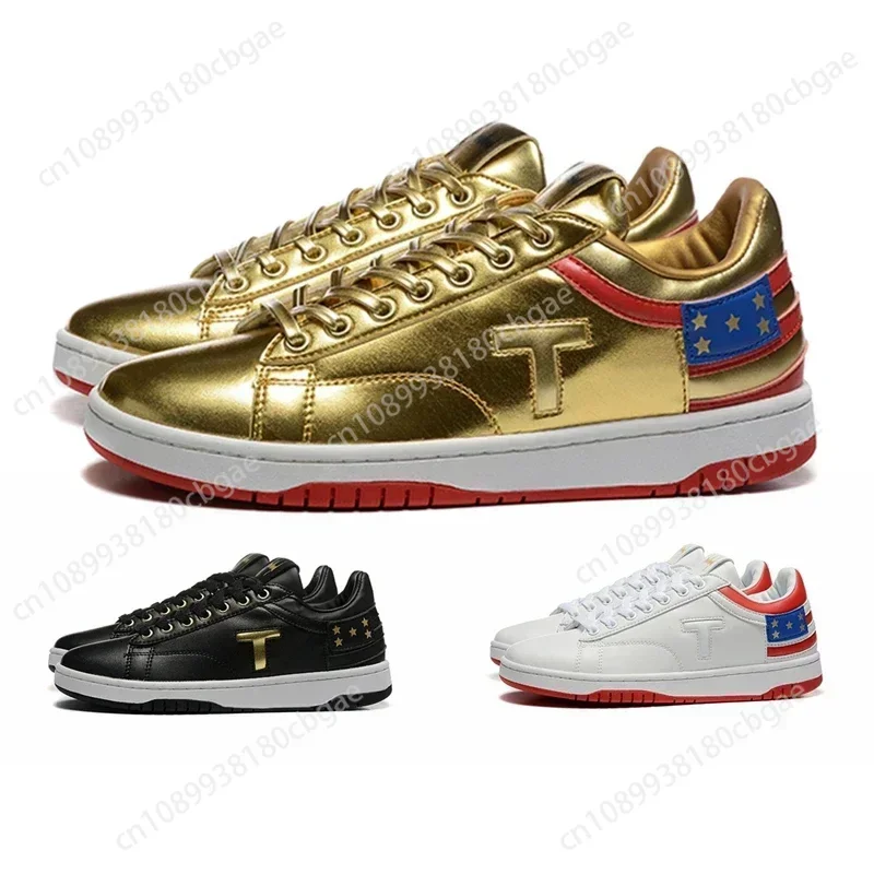 

Fshion Trump Shoes Size 47 Never Surrender 2024 MAGA Low Top Gold Black White Sneaker Gym Shoes Men's Women's Casual Shoe