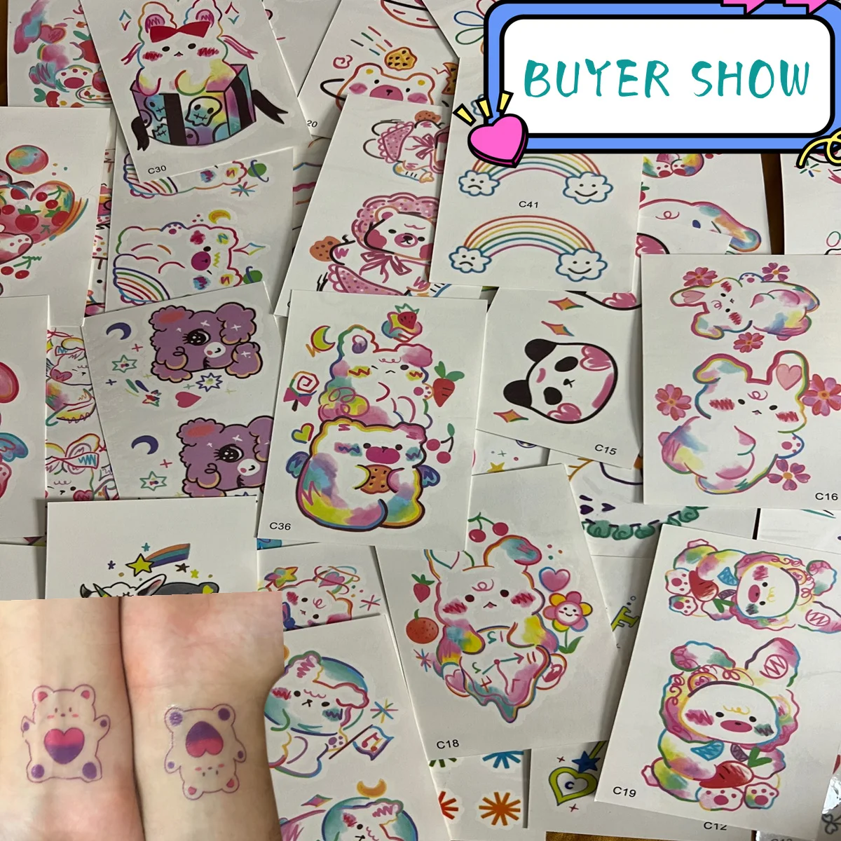 50Pcs Temporary Tattoo Sticker Waterproof Water Transfer Cute Graffiti Fake Tattoo Face Arm Sticker New Temporary Tattoo