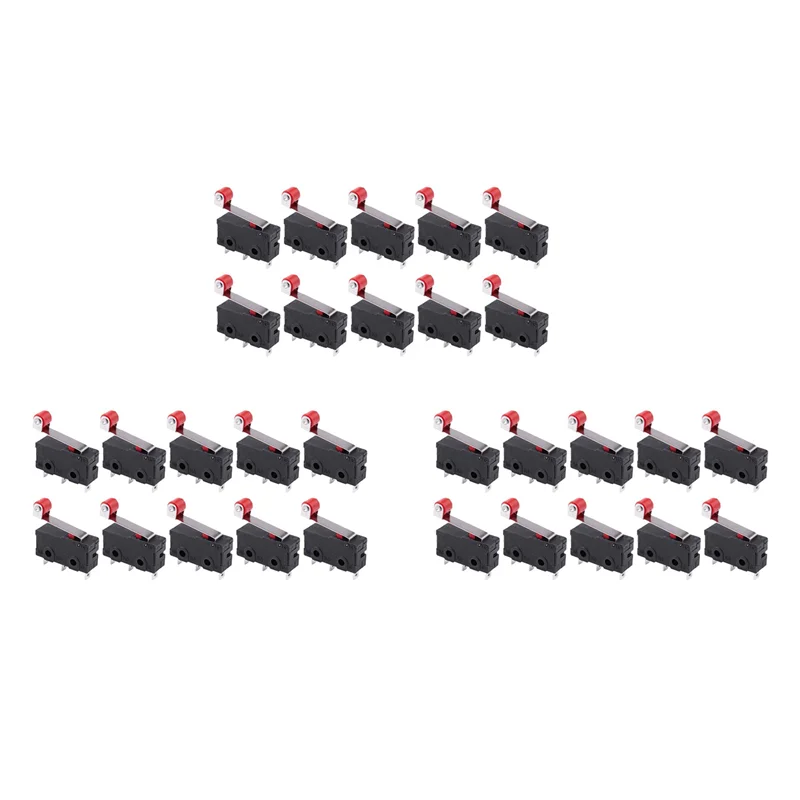 

A41I 30 шт. микророликовый рычаг рычага открытия и закрытия концевой выключатель Kw12-3 печатный микропереключатель