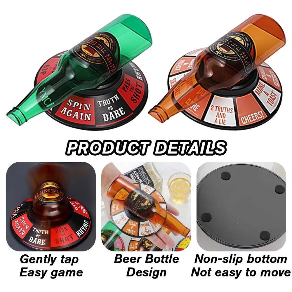 

Beer Bottle Spinning Drinking Game – Fun Party Turntable Toy for Adults, Bar Drinking Challenge Game Set