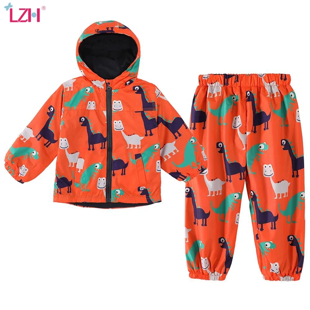 Unicorn Raincoat Jacket + Pants Set for Kids, LZH Spring Toddler Girls & Boys Sports Outfit, Children Clothing Sets