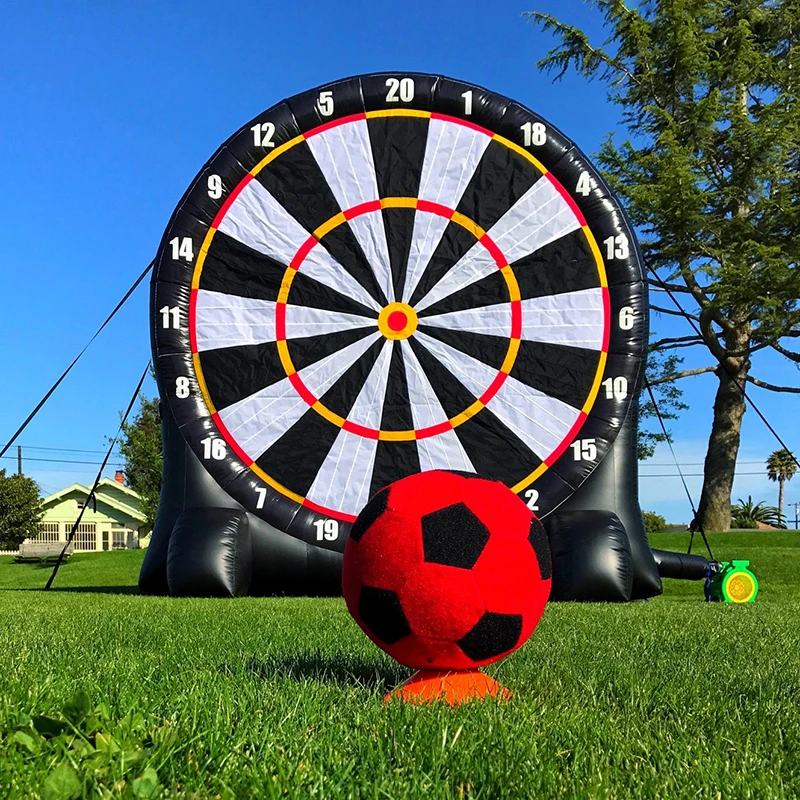 size 3m 10ft  outdoor playground 0.55 mm PVC tarpaulin kids adults inflatable football soccer darts