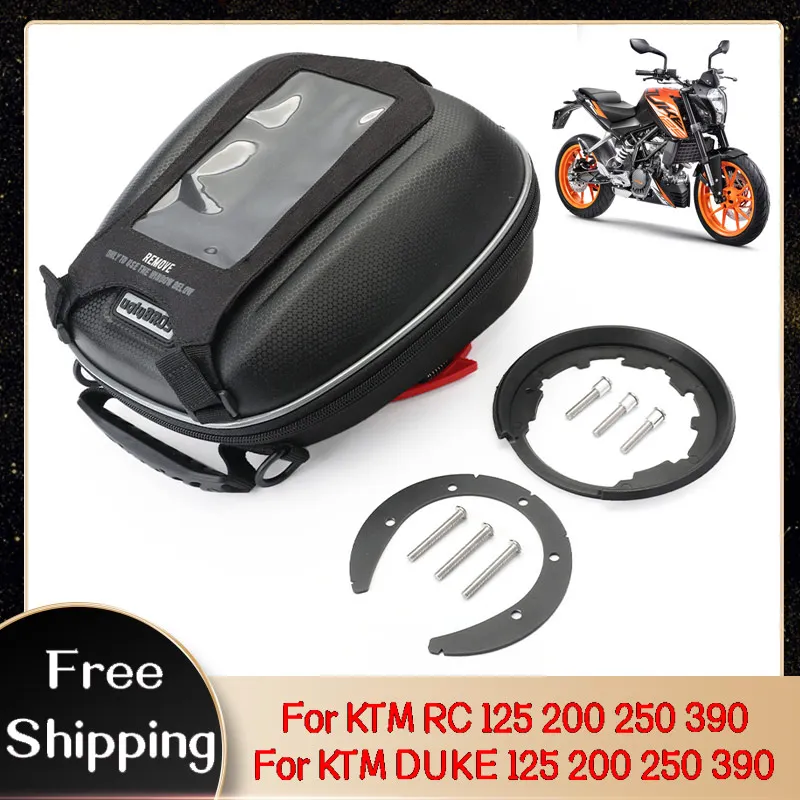 Saco de tanque de combustível para ktm rc 125 200 250 390 duke 125 200 250 390 motocicleta saco de corrida à prova dwaterproof água tanklock mochila