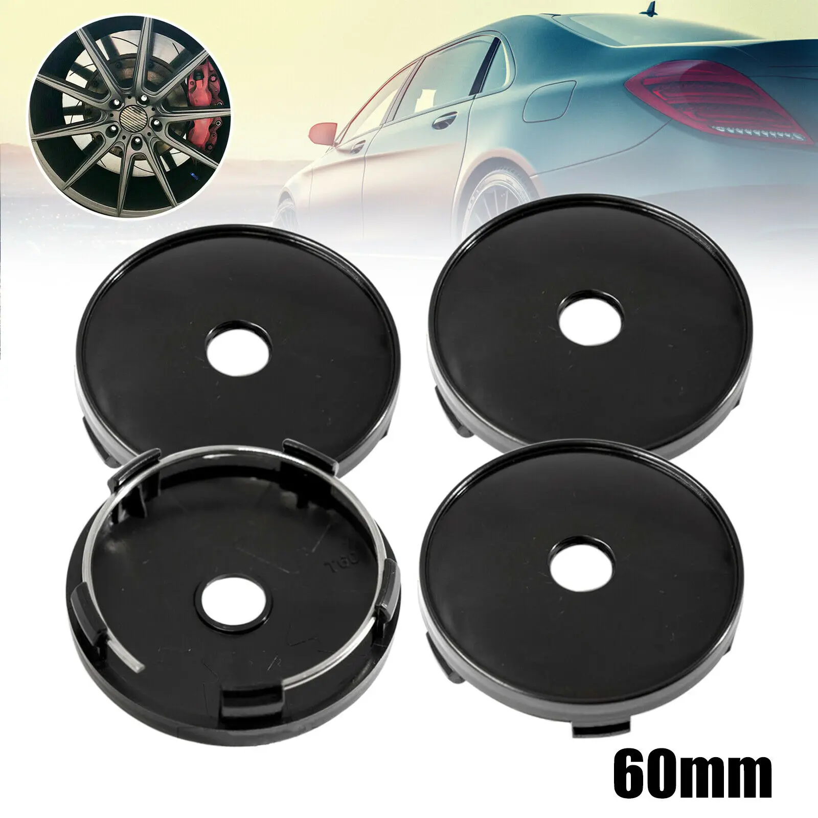 

4Pcs/Kit 60mm (in:58mm) 3D Car Wheel Center Hub Cap Rim Hub Cover