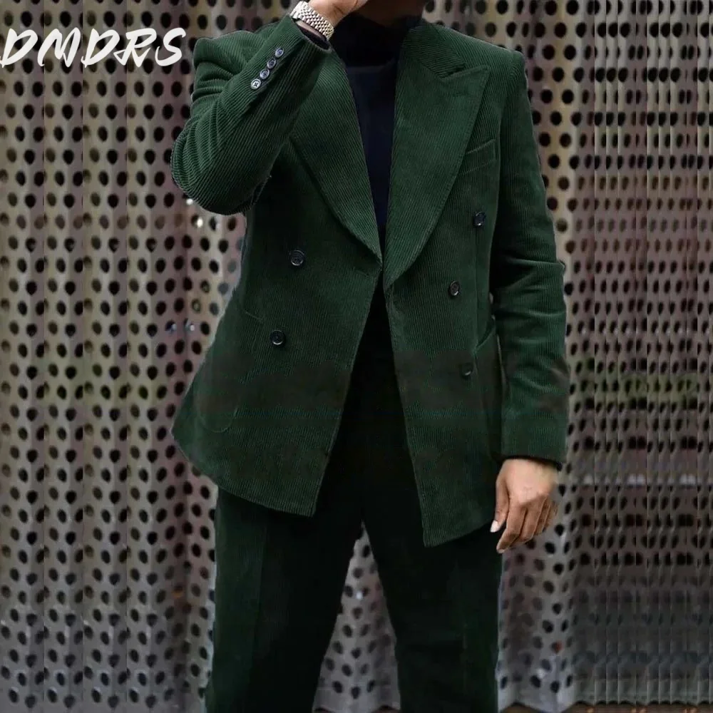 

Gorgeous Velvet Double Breasted Men Suits - High-End Quality Fashion 2 PCS Jacket Pants - Elegant Groom 2025 Wedding