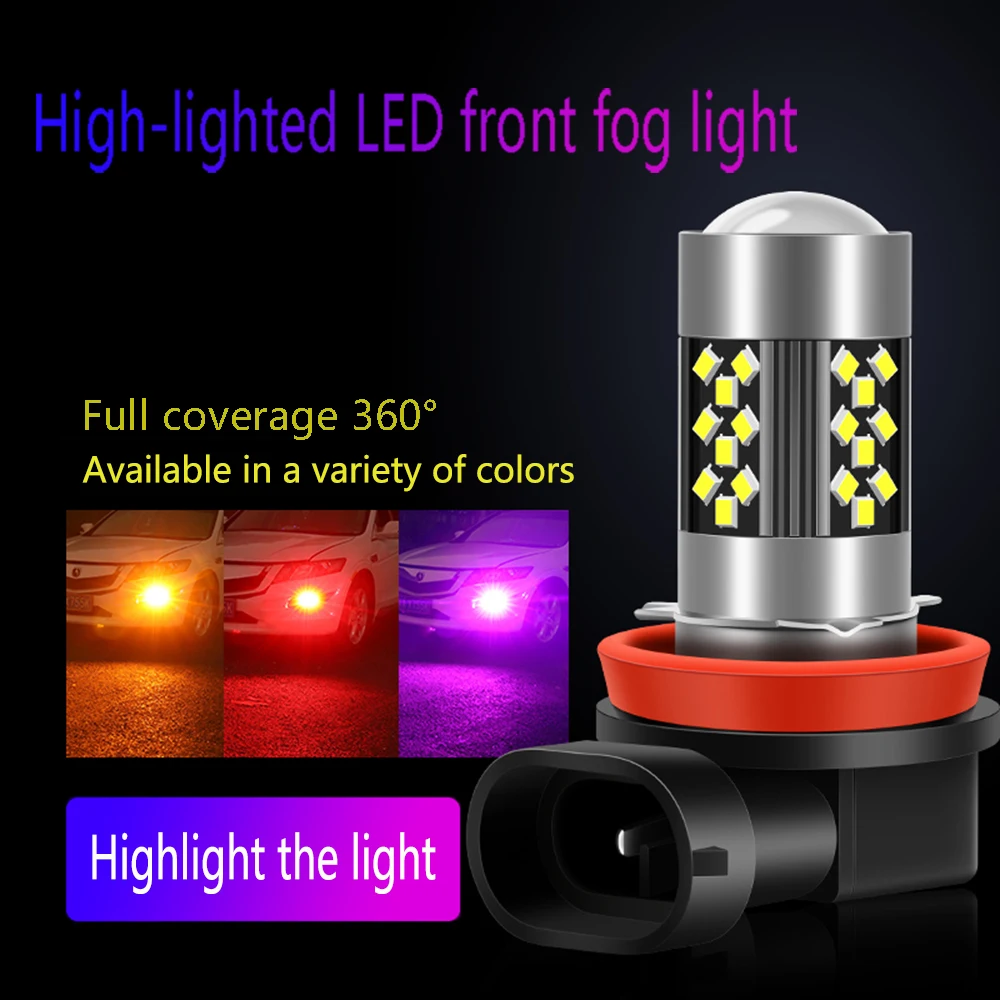 2Pcs Auto Car Bulb Lighting 12V H8 H11 9005 9006 2016 42SMD Fog Light Daytime Running Light Headlight Signal Lights LED Fog Lamp