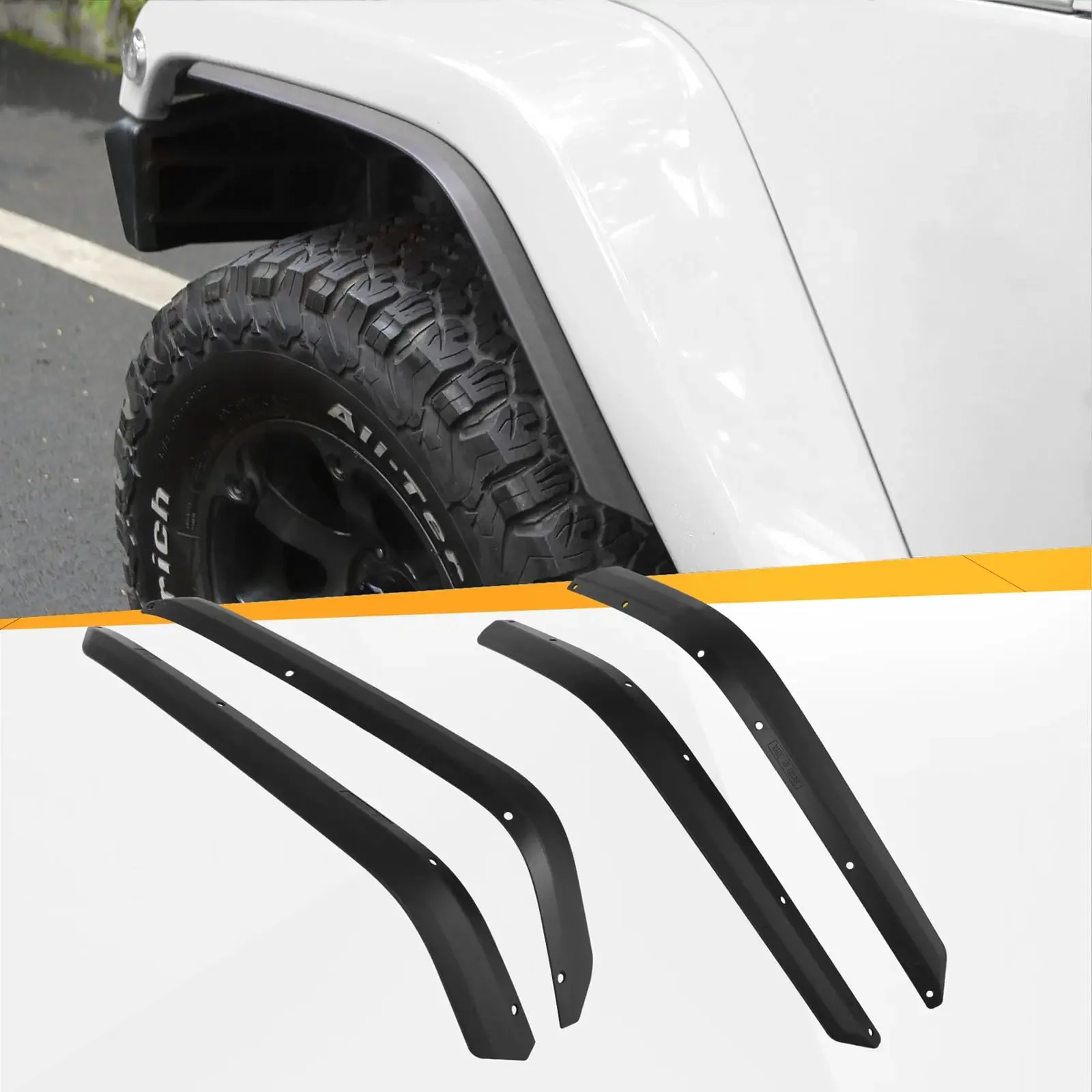 Front Rear Fender Flares For Jeep Wrangler JK 2007-2018 Extension Widening ABS 4pcs Wider Wheel Protector Off Road Fender Flare