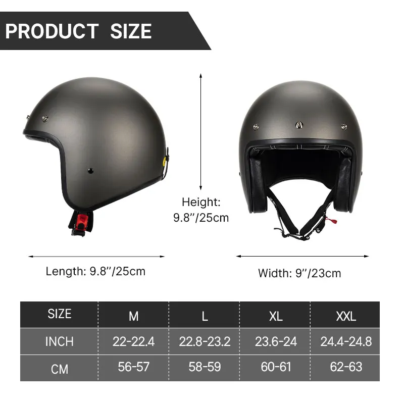 Hot Selling Matte Gray Silver Lightweight Open Face 3/4 Motorcycle Helmet For Women Men Capacete De Moto Masculino