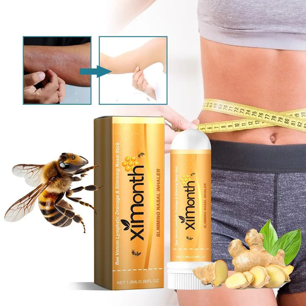 

Bee Body Slimming Nasal Stick Inhaler Remove Abdomen Cellulite Fat Burning Weight Lose Herbal Detoxifying Nose Stick