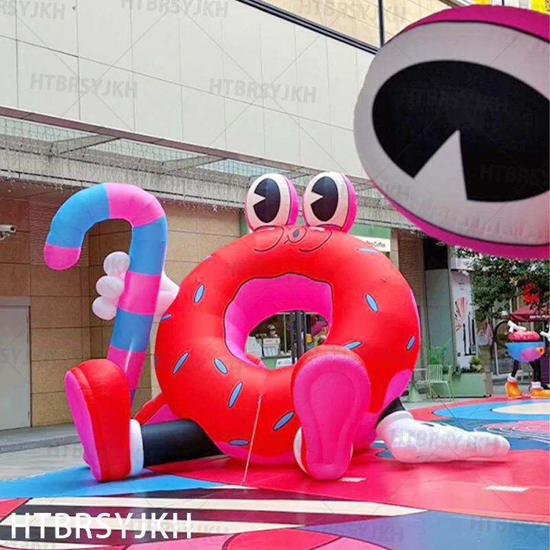 Inflatable dessert donuts, air model food bread mall outdoor decorative props