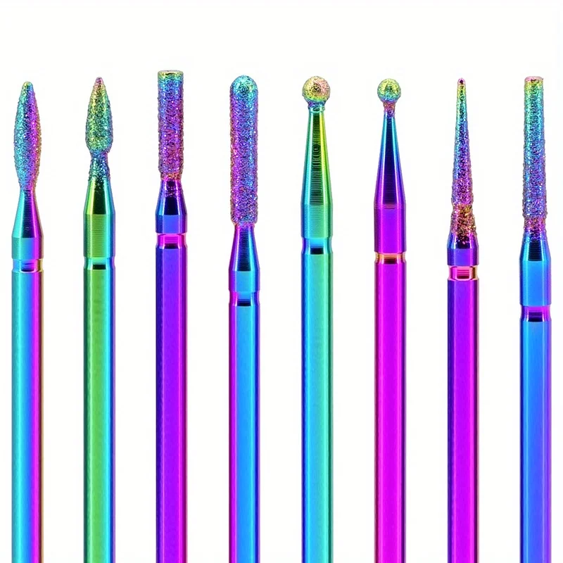 مجموعة لقم ثقب أظافر ماسية مكونة من 13 قطعة، لأظافر الأكريليك، والبشرة، ومزيل طلاء الأظافر، وأداة مانيكير وباديكير كهربائية #2