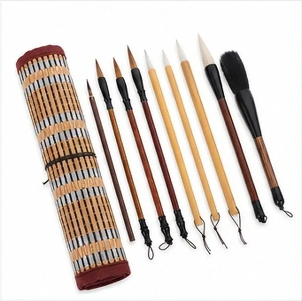 1Set Chinese Calligraphy Brush Set Traditional Writing Painting Tool Excellent Control Precision Ideal for Beginners Artists