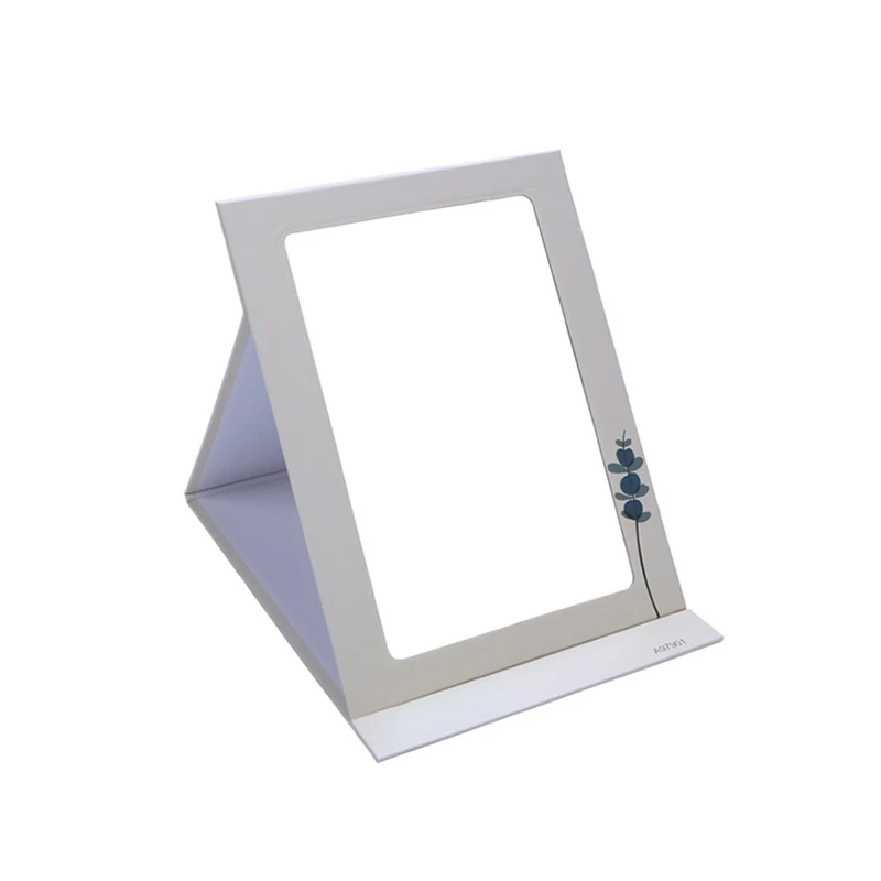 Espejo de maquillaje portátil para mujer, espejo de tocador con tapa cuadrada, plegable, herramientas de estilismo para maquillaje y belleza