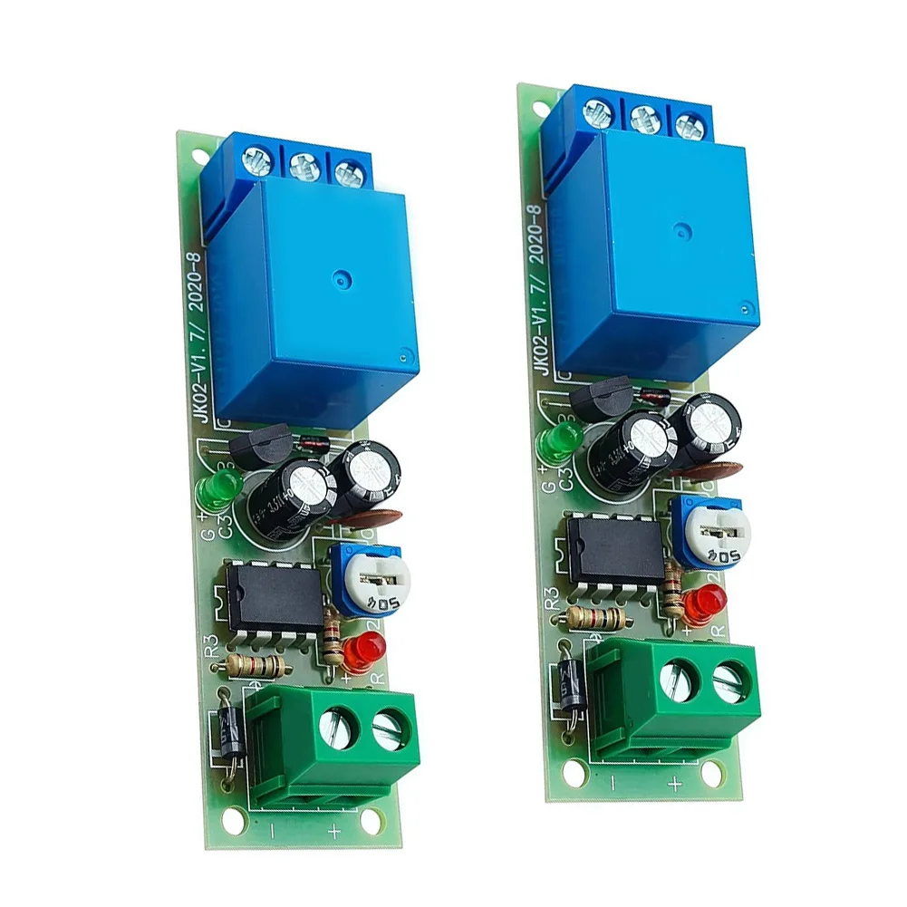 2PCS NE555 Timer Circuit Module DC12V Adjustable Time Delay 0-60s Relay Switch for Educational Electronics Projects