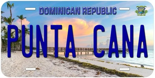 Placa de matrícula de coche novedosa de la República Dominicana de Punta Cana