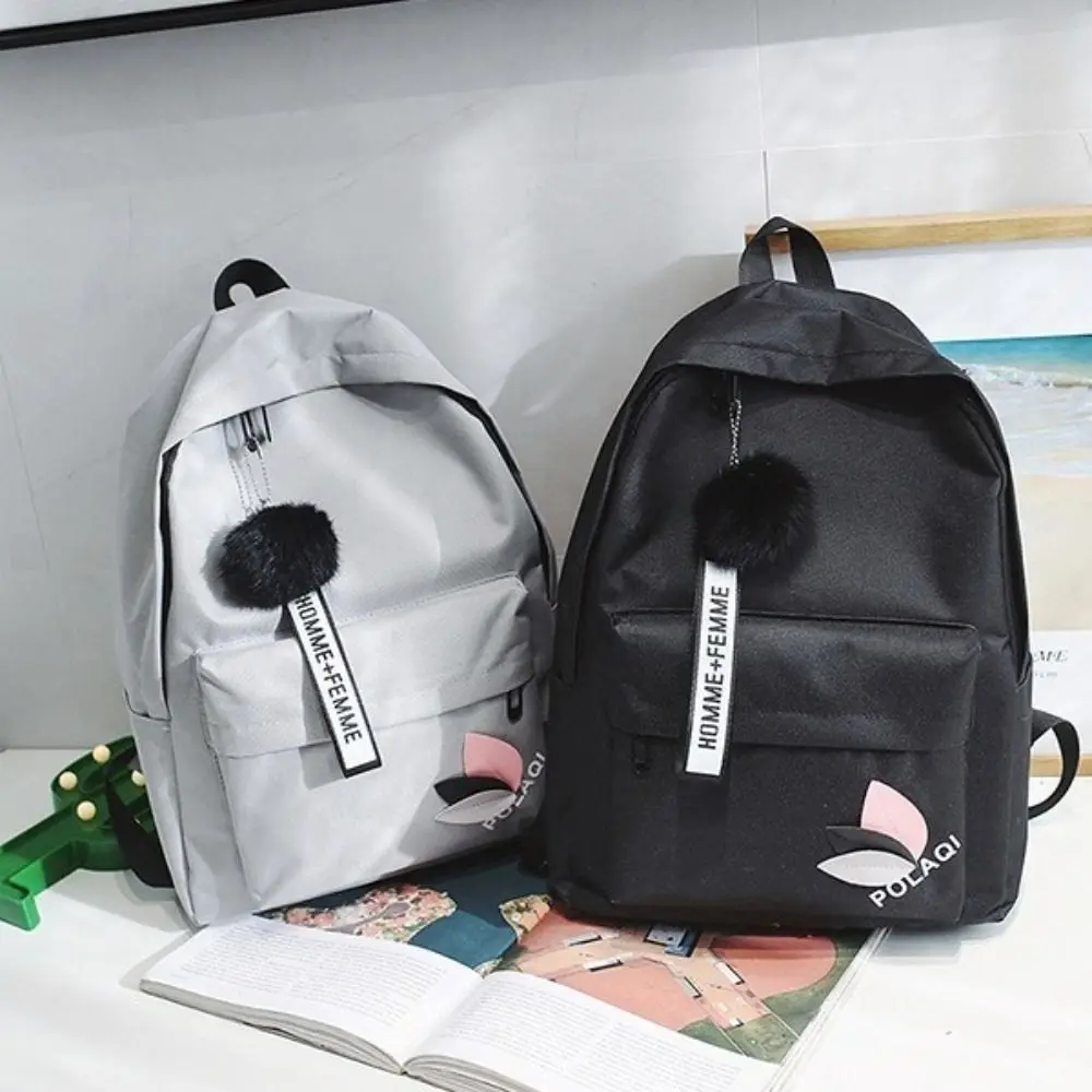 

Large Capacity Printed Leaves Backpack Portable Printed Leaves Canvas Rucksack Solid Color College Style Student Schoolbag