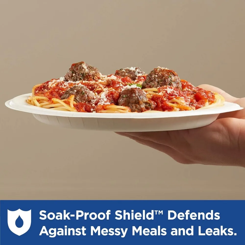 ألواح ورق بيضاء متوسطة الوزن مقاس 8.5 بوصة، عدد 1000، يمكن التخلص منها، 125 طبقًا في كل عبوة، 8 عبوات في كل علبة، مثالية للحفلات و