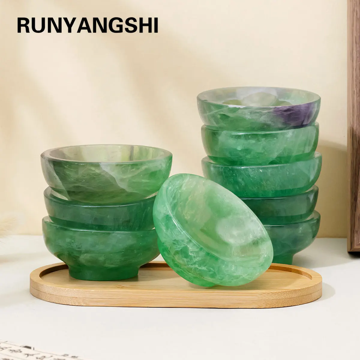 

1 шт. Радужная флюоритовая чаша-скульптура из натурального камня, резная хрустальная фигурка, энергетический камень для кухни, домашнего декора и колдовских ритуалов