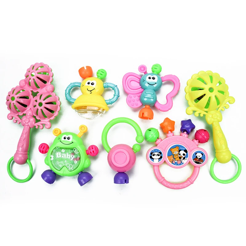 7Pcs Infant Baby Toys Rattles Newborn Baby Hand Bell Developmental ABS Baby Toys 0-12 Months