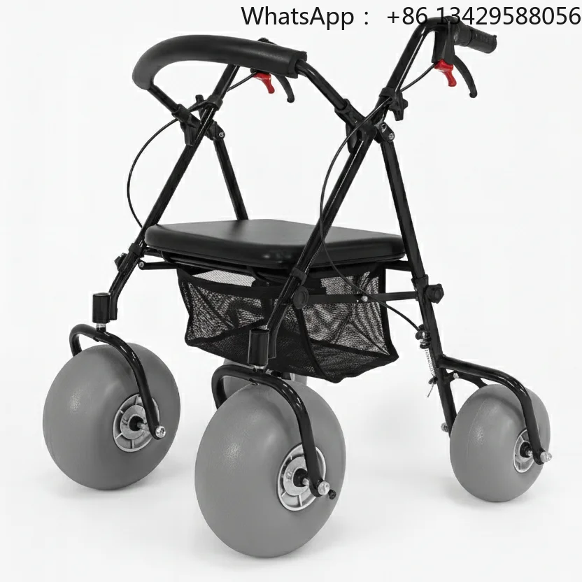 Beach Walker Beach Assisted Walking Wheelchair Adult Seat Labor-saving Pulley Rehabilitation Supplies Foldable and Lightweight