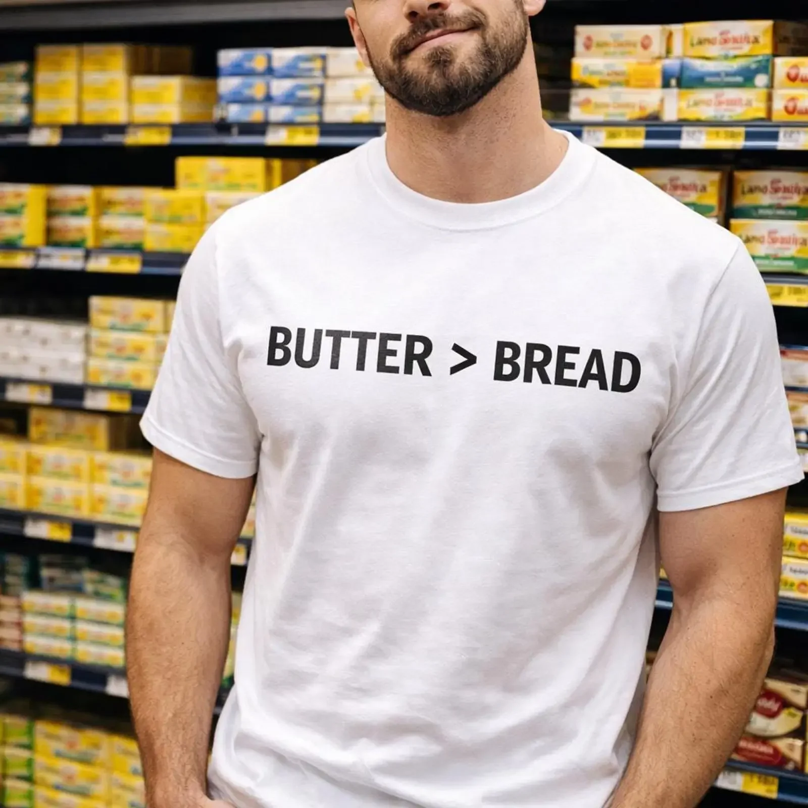 Butter amp gt Bread T Shirt Keto High Fat Low Carb Typography Minimalist Food Statement Ketogenic Diet vintage Washed