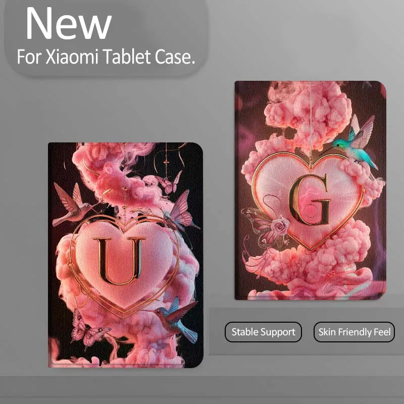 

Pink Heart Hummingbird Cartoon For Xiaomi Redmi Mi Pad 4 5 6 7 8 K SE Mini Pro Plus Max 10.1 11.2 inch Tablet Case