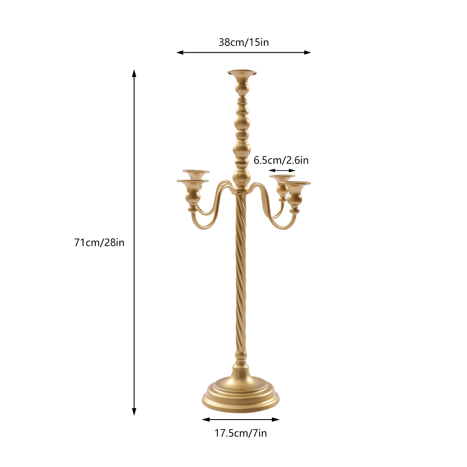 28In Floor Candelabra Tall Candlestick for Candle and Floral Metal Candle Holders Table Centerpiece for Wedding Party Event Room