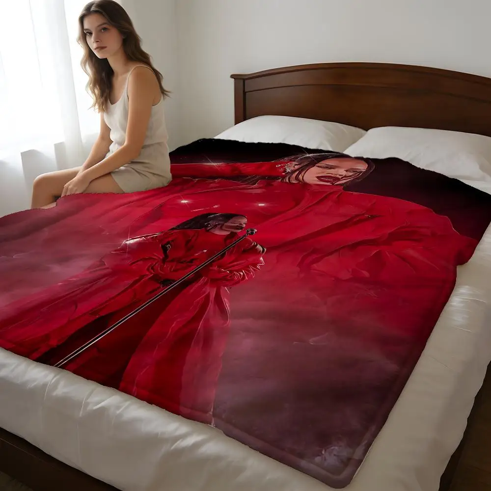 Throw High-Density Short Plush Blanket For Sofa Nap Air-Conditioned Room Soft Skin-Friendly Singer Rihanna Cool