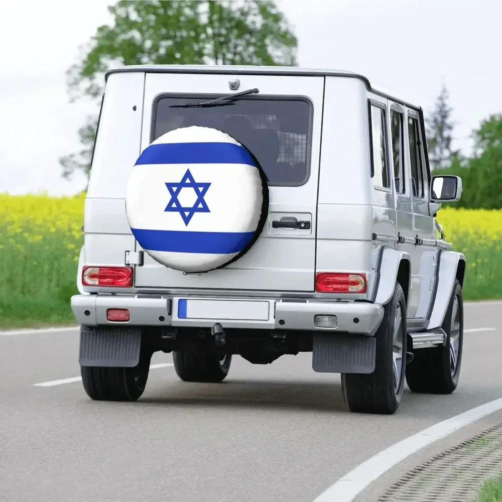 Flag Of Israel Spare Wheel Tire Cover for Prado Pajero Wrangler Patriotic Jeep RV SUV Vehicle 14" 15" 16" 17"