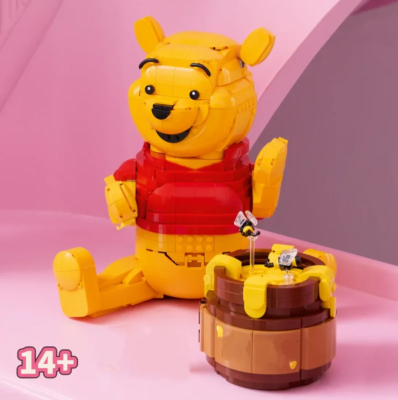 2026 Neuer Beliebter 1399-teiliger Klassischer Film-Cartoon-Bär Niedlicher Bär Baustein-Modell-Spielzeug für Geburtstags- und Weihnachtsgeschenke