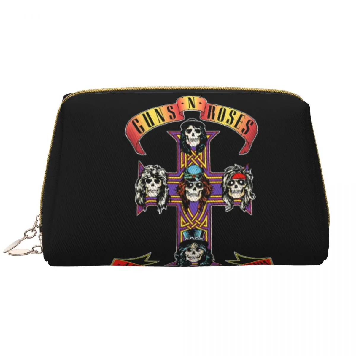 Cute Heavy Metal Rock Music Band Guns N Rose Travel Toiletry Bag Women Cosmetic Makeup Bag Beauty Storage Dopp Kit