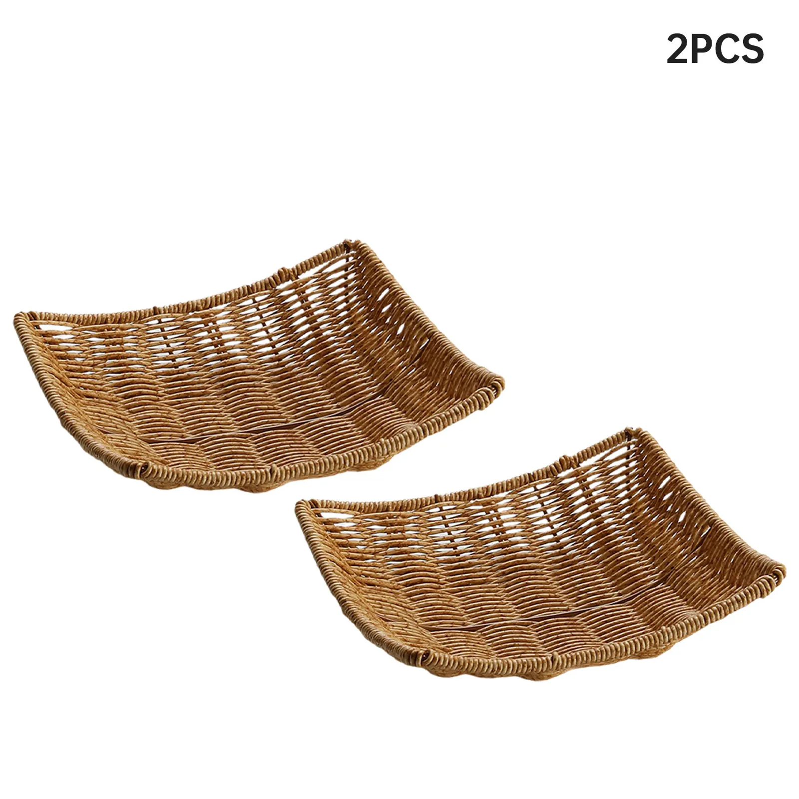 Handwoven Bamboo Woven Round Mouth Basket Tray Square Bottom Basket Rour Legged Dim Sum Household Sundries Fruit Storage Basket