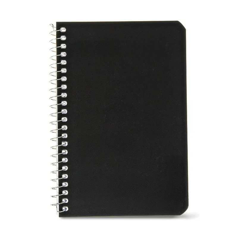 Memo Book, 4x6, Narrow Ruled, 80 Sheets, Black, Spiral Bound, Paper Cover