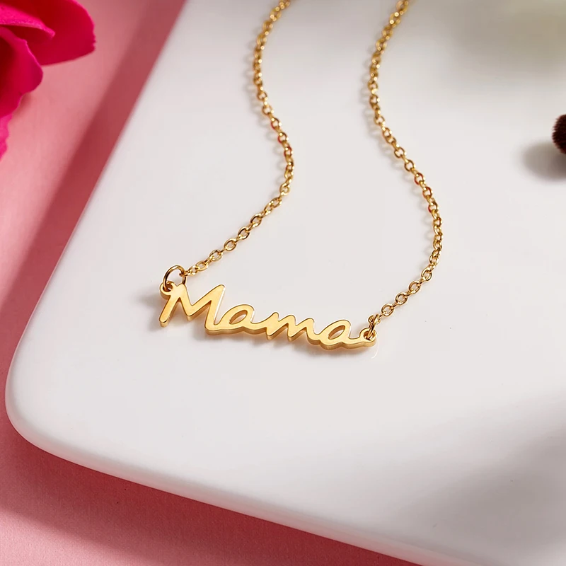 Collar de acero de titanio con Rosa de lujo, caja de regalo para mamá, regalo romántico para el día de la madre, 2024