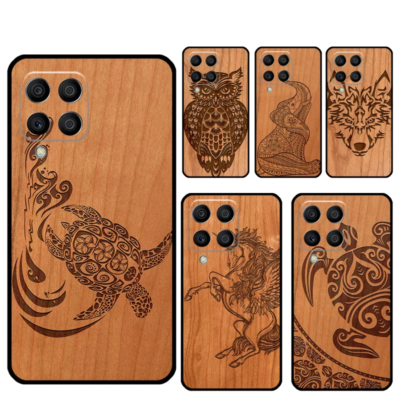 Turtle Elephant Dragon Wood For Samsung Galaxy M23 M12 M13 M14 M15 M35 M55 M34 M54 M33 M53 M31 M11 M32 M52 M06 M16 Case