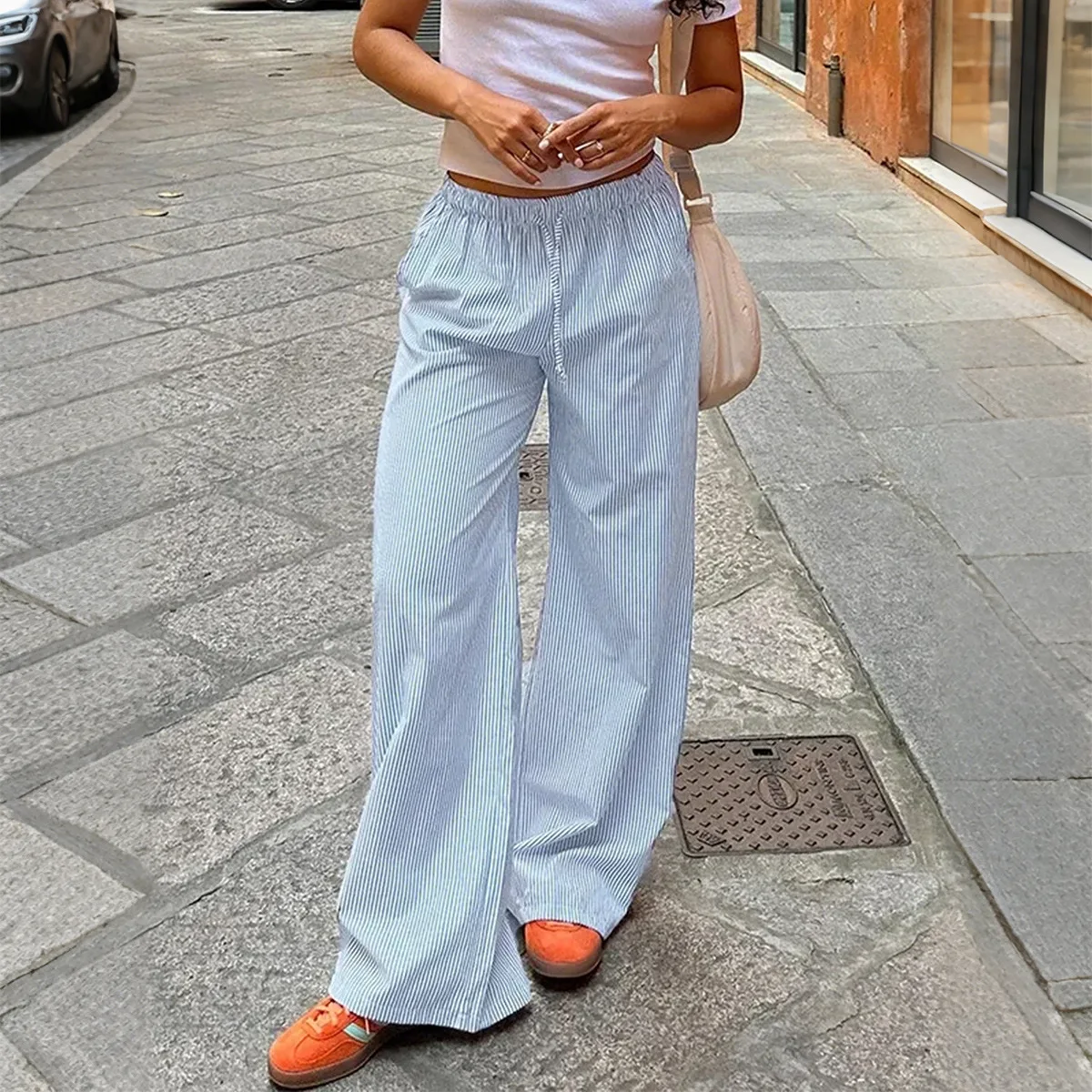 

Minimalist Resort Style Belted Long Pants for Women, Women's Clothing 2025 Autumn/Winter