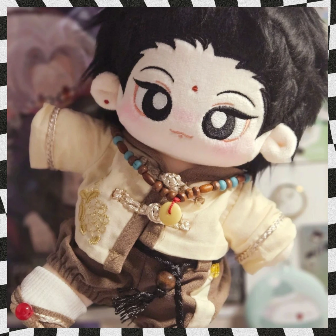 

Non Human 20cm Stuffed Plush Doll Guan Yin Da Shi Dress-up Cotton Doll Send Friends Toys for Kids Chinese Style Clothes Gift